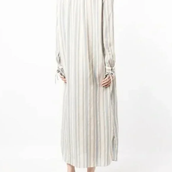 Striped Long Sleeve Button-Up Dress - Picture 4 of 6